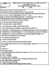 Đề và đáp án khảo sát giữa học kì II Tiếng việt lớp 3 - Năm học 2015-2016